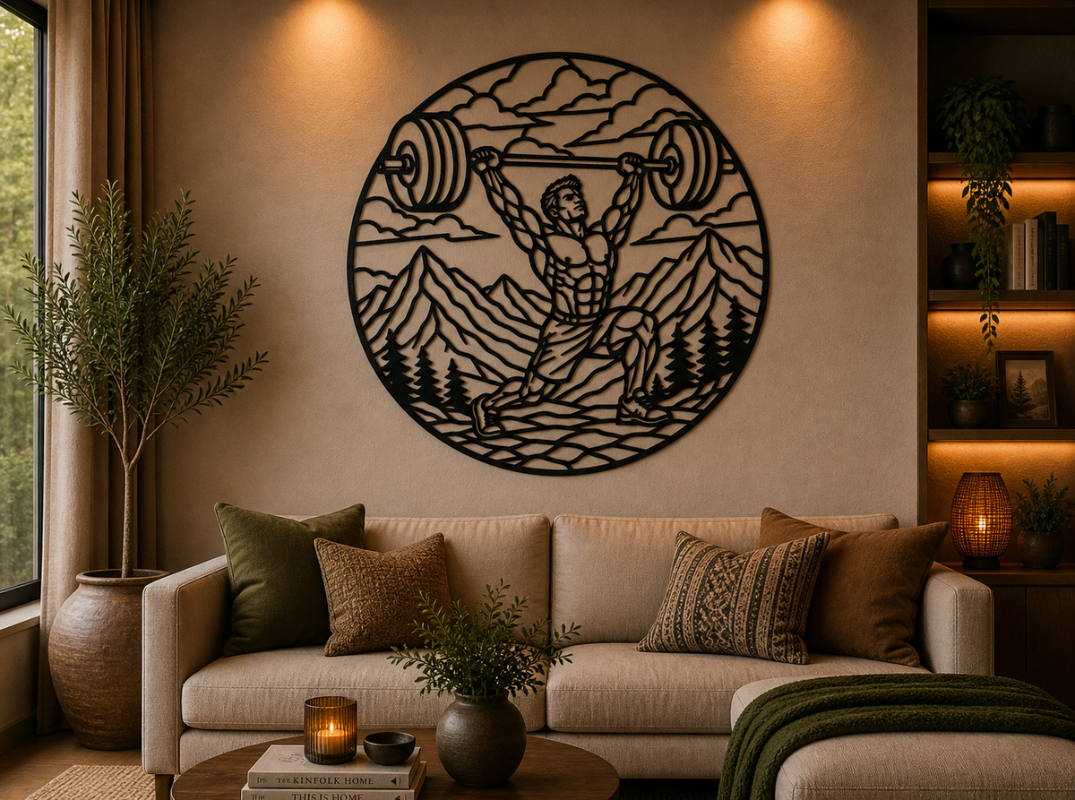 Krafttraining Berg 2D Wandkunst Wandbild Wanddeko Wanddekoration Deko