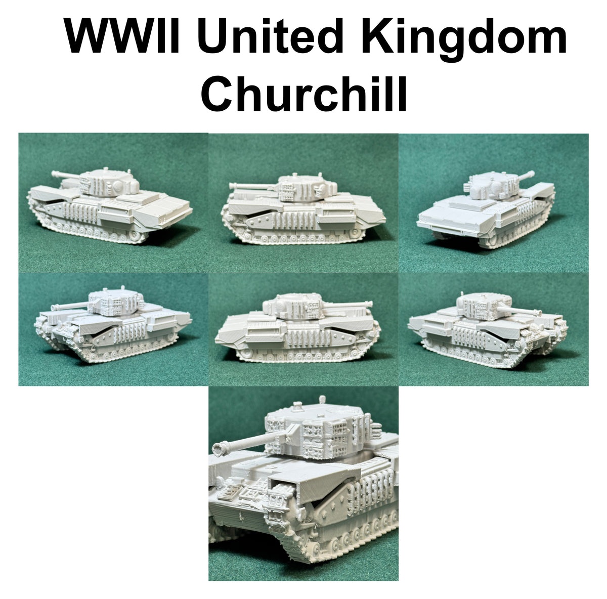 Zweiter Weltkrieg Großbritannien Mk. IV CHURCHILL + 12 verschiedene Figur Deko