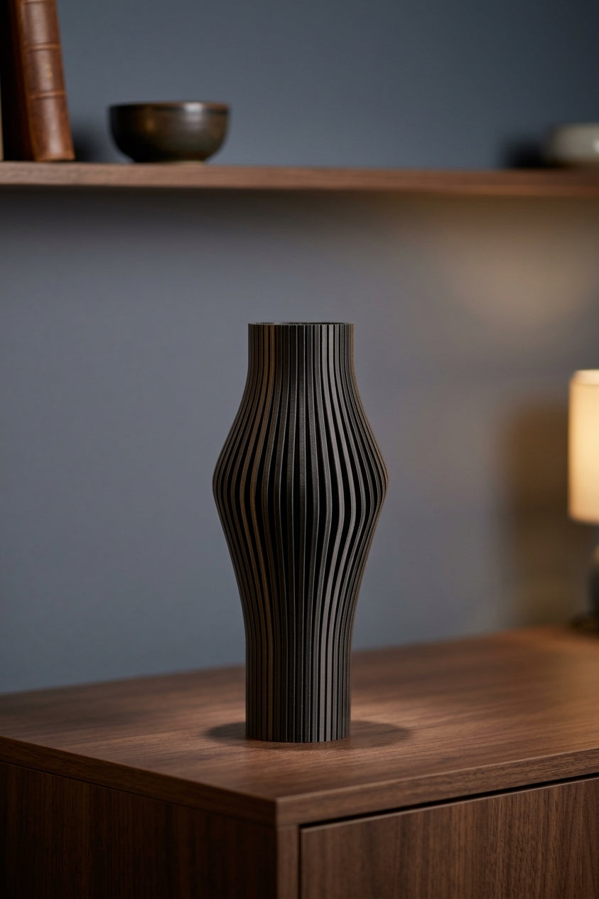 Vase Gerippt Fließend