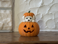 Teelichthalter Kürbis mit Malteser Halloween Deko