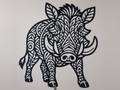 Tribales Wildschwein Wandkunst Wandbild Wanddeko Wanddekoration Wohnzimmer