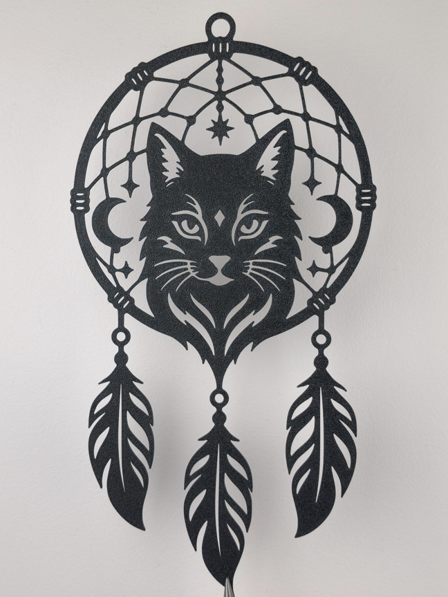 Mystische Katze Traumfänger Wandkunst Wandbild Wanddeko Wanddekoration