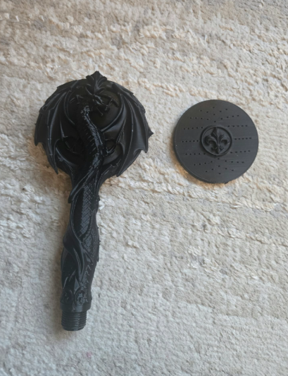Drachen-Handbrausekopf Figur Deko Statue Fantasy Mittelalter Rollenspiel