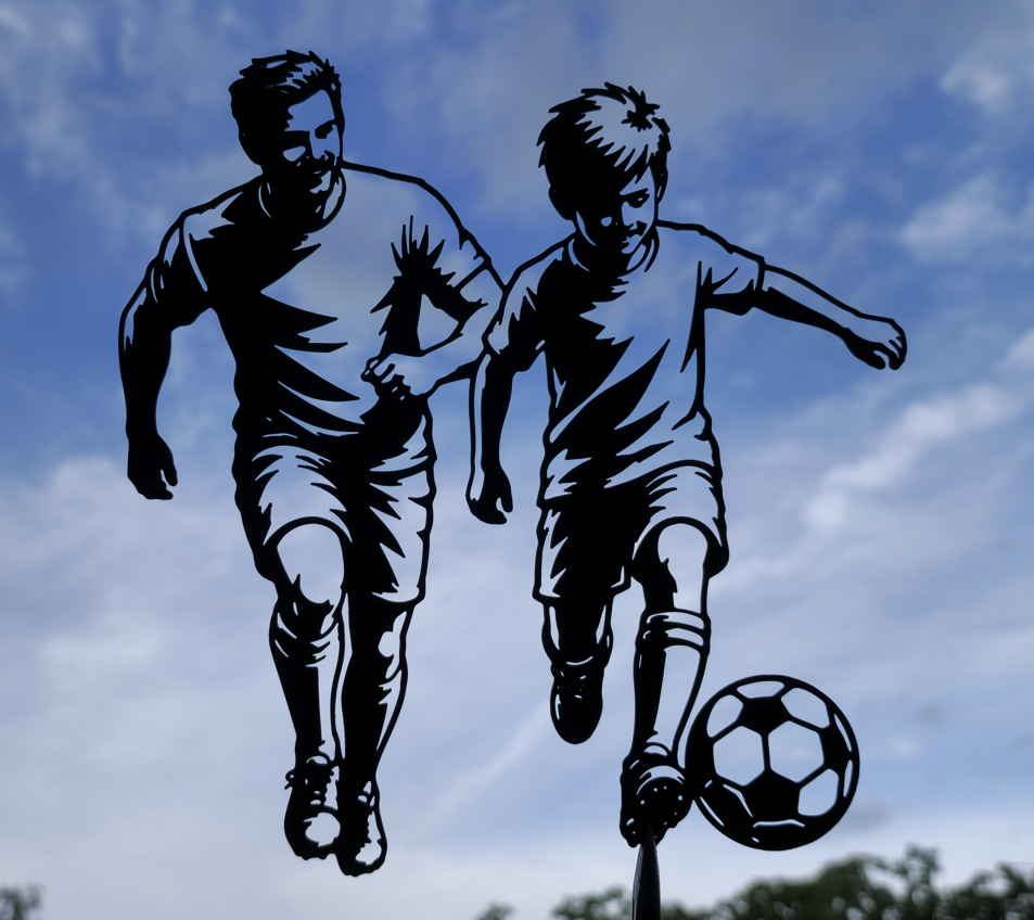 Vater und Sohn Fußball-Wandkunst-Dekor Wandbild Wanddeko Wanddekoration