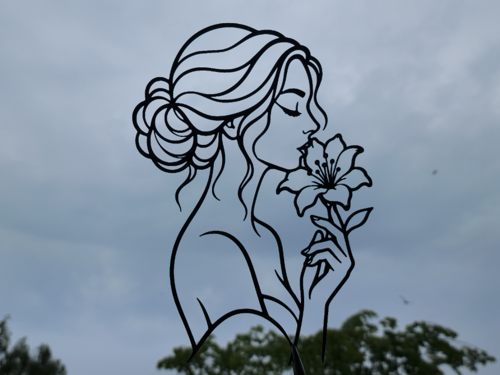 Elegante Frau mit Lilie Wandbild Wanddeko Wanddekoration Wohnzimmer Deko