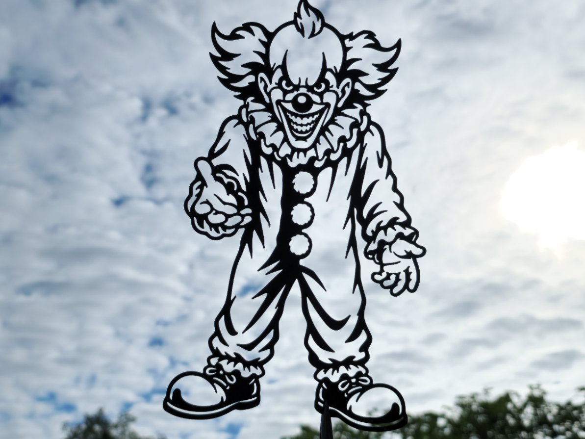 Gruseliger Clown 2D Wandkunst Wandbild Wanddeko Wanddekoration Wohnzimmer