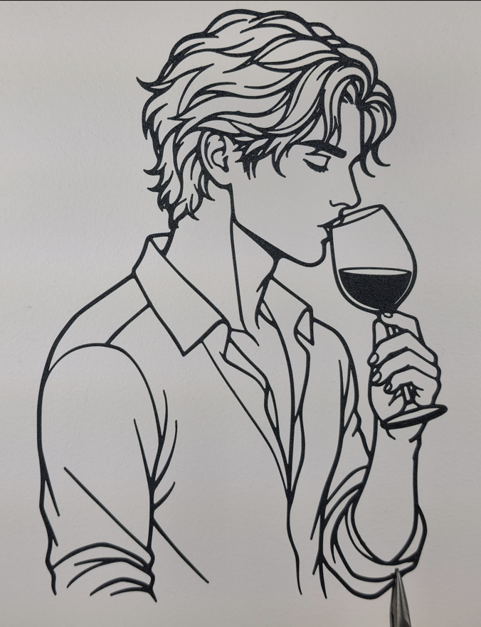 Eleganter Mann mit Weinglas Wandkunst Wandbild Wanddeko Wanddekoration