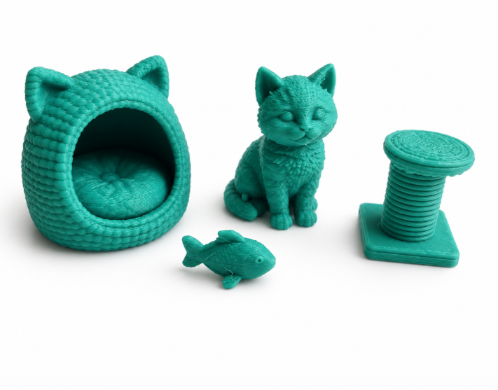 Mini Katzen-Haustier-Set 4-teilige Puppenhaus-Sammlung Miniatur 1:12 Möbel