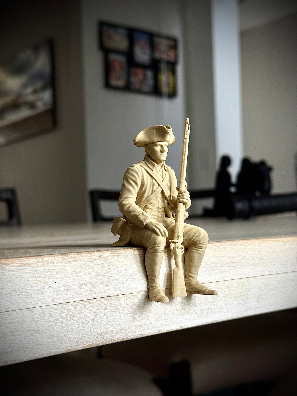 Figur Soldat Amerikanische Revolution Kantenhocker