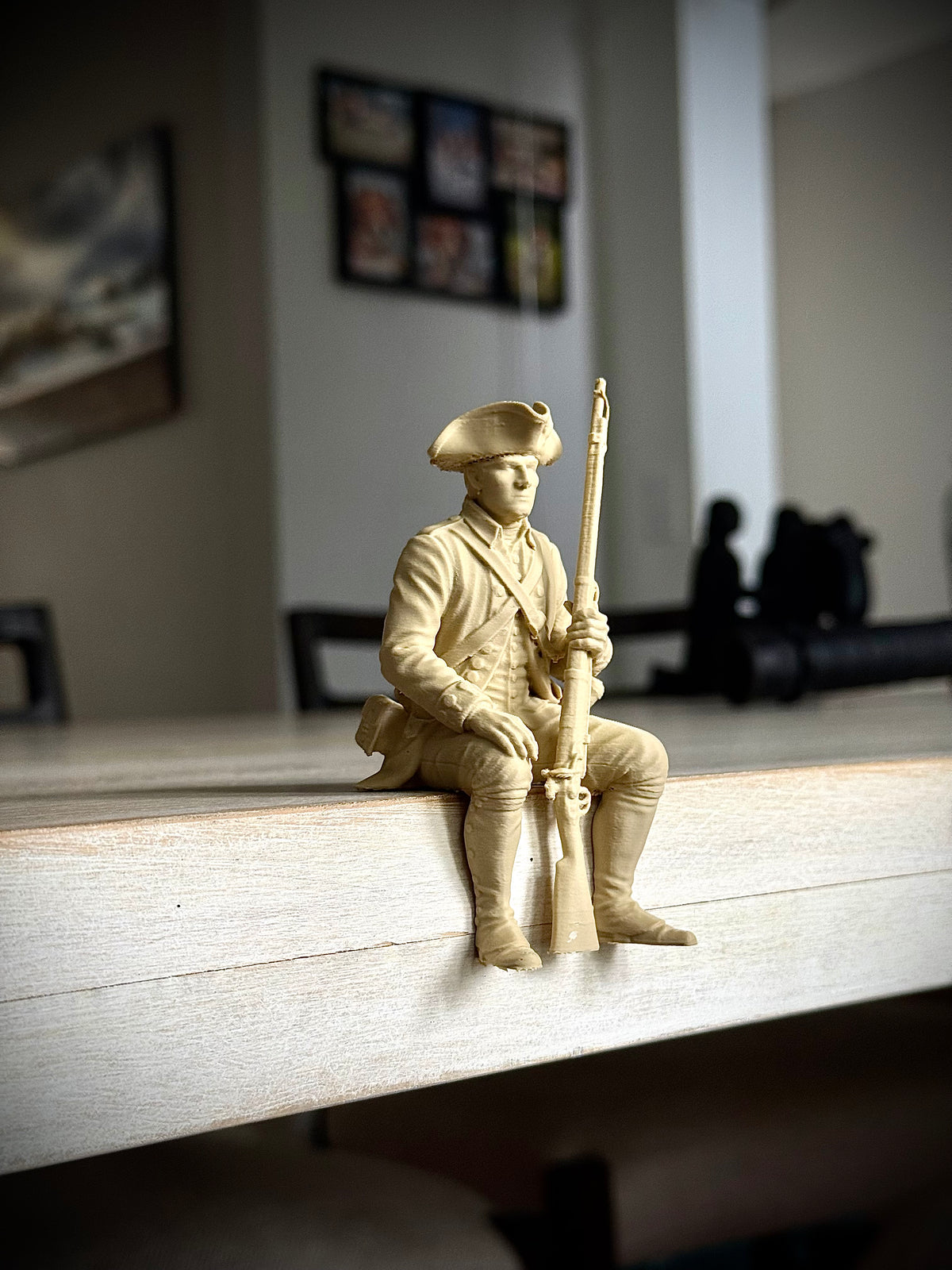 Figur Soldat Amerikanische Revolution Kantenhocker