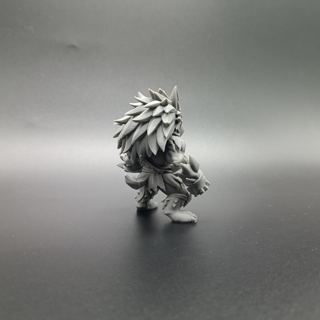 Bestien-Gladiator Chibi Fantasy Werwolf-Krieger Figur Deko
