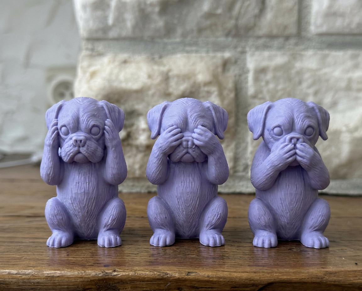 Nichts hören, sehen, sagen Figuren-Set Boxer
