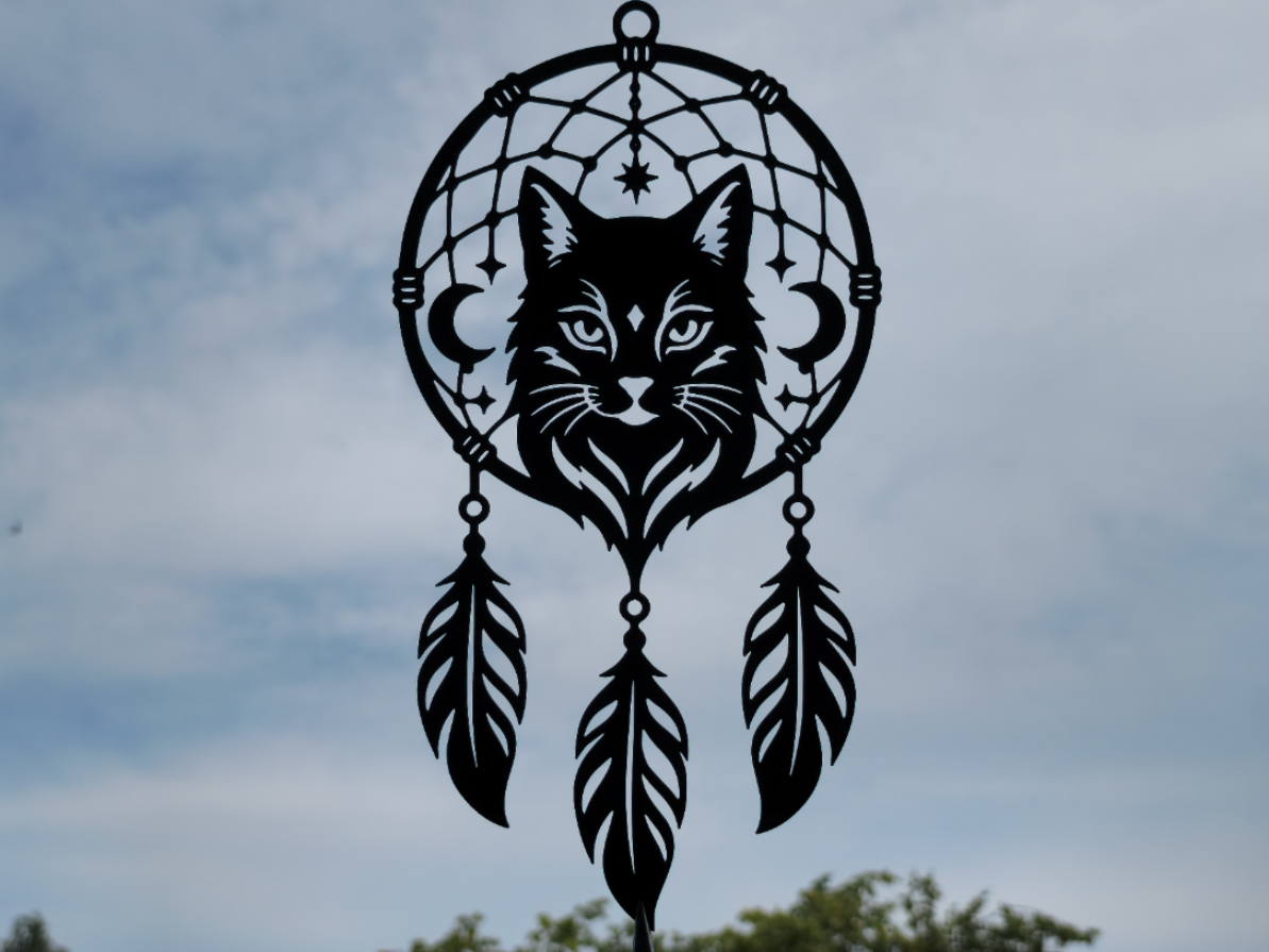 Mystische Katze Traumfänger Wandkunst Wandbild Wanddeko Wanddekoration