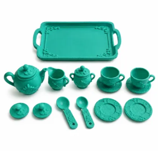 Elegantes viktorianisches Teetablett-Set Puppenhaus Miniatur 1:12 Diorama