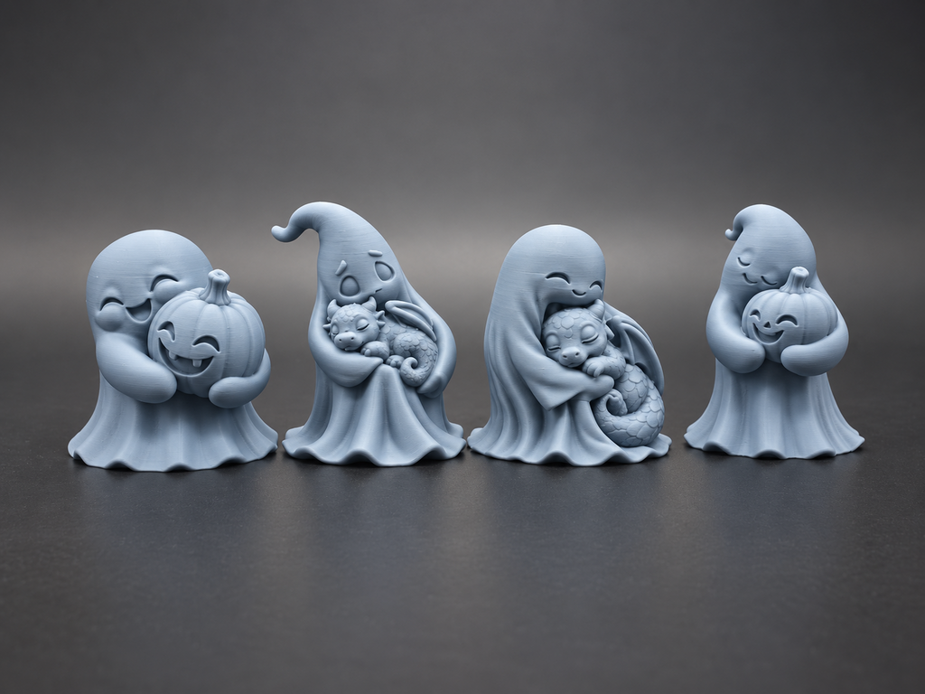 Kuscheln nach Mitternacht 4 niedliche Halloween-Geister Figur Deko