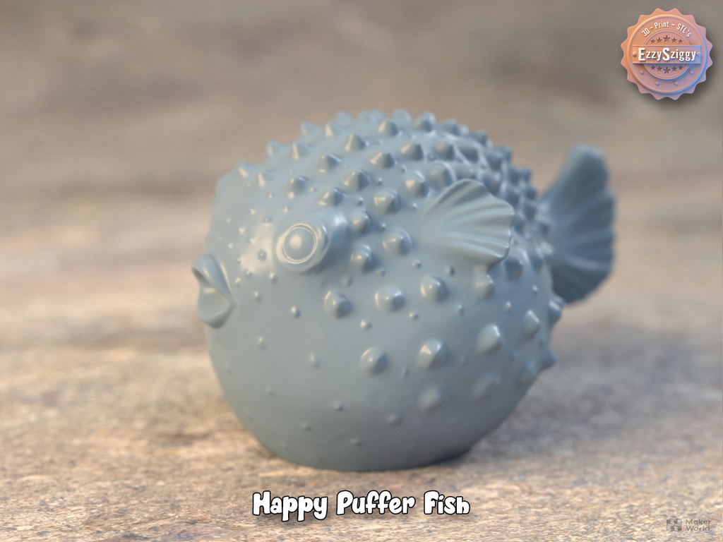 Fröhlicher Kugelfisch Figur Deko Statue Tierfigur Tiere Tierliebhaber