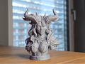 Dunkle Dämonin Büste mit Hörnern Figur Deko Statue Fantasy Mittelalter