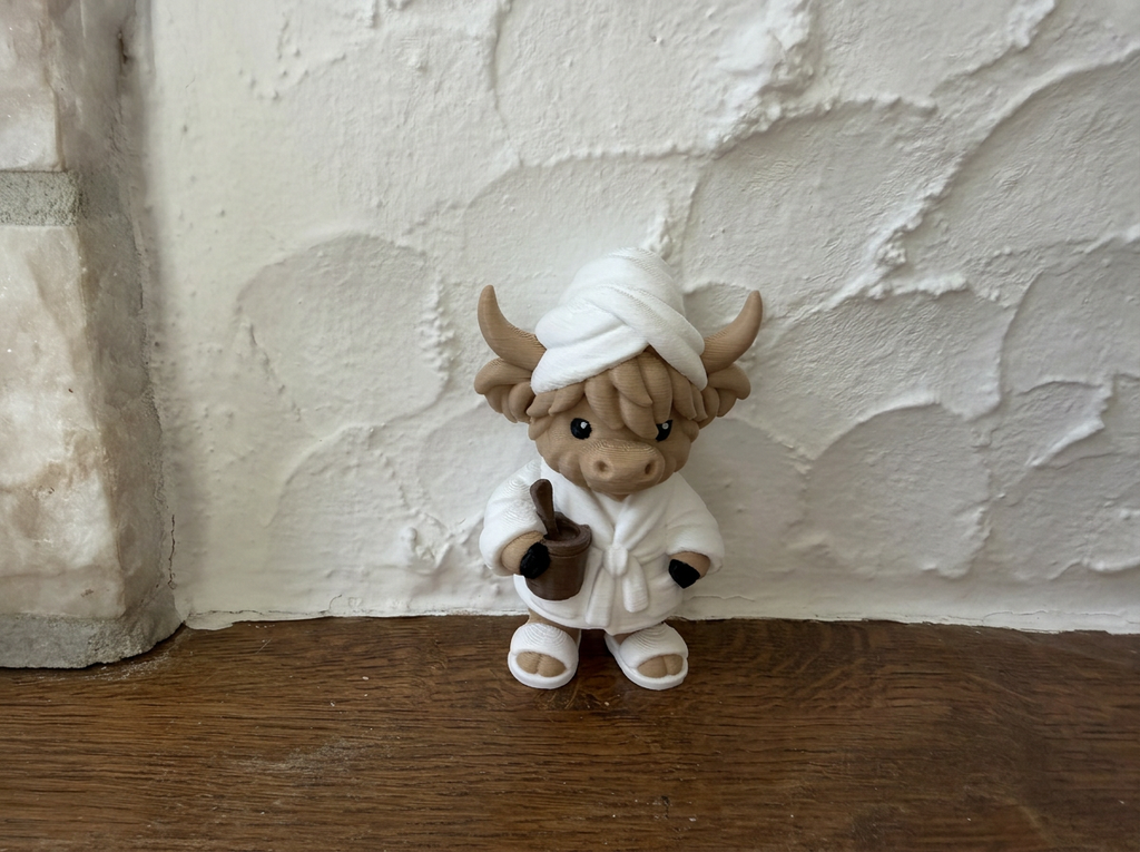 Figur Hochlandrind im Wellness-Spa Deko