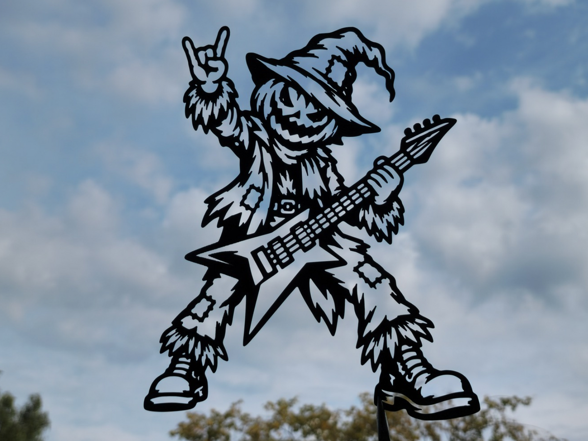 Halloween Vogelscheuchen-Gitarren-Wandkunst Wandbild Wanddeko Deko Grusel