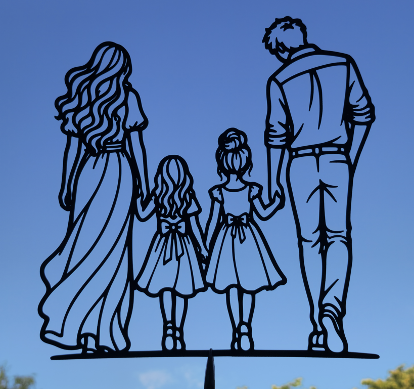 Familienwandbild für vier Personen Wanddeko Wanddekoration Wohnzimmer Deko