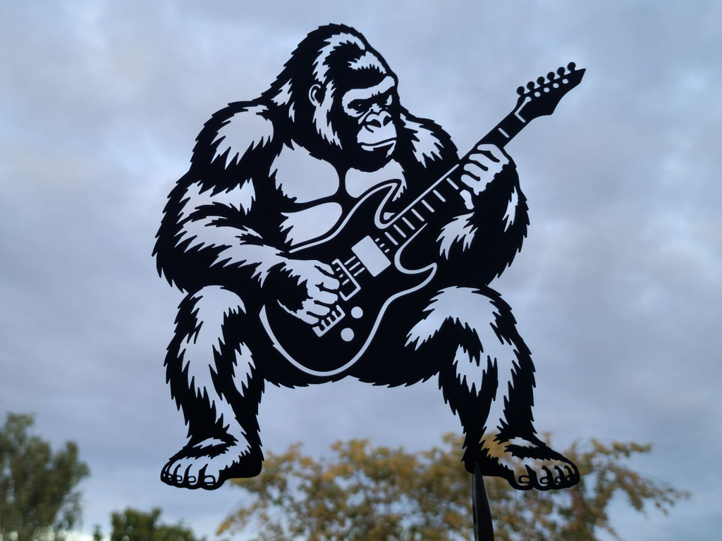 Wandkunst Gorilla spielt E-Gitarre Wandbild Wanddeko Wanddekoration Tiere