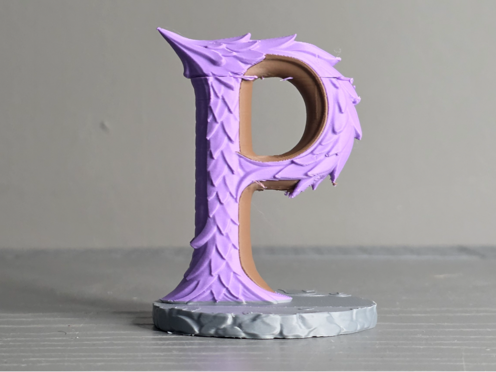 Drachenbuchstabe P Displayskulptur Figur Deko Statue Fantasy Mittelalter