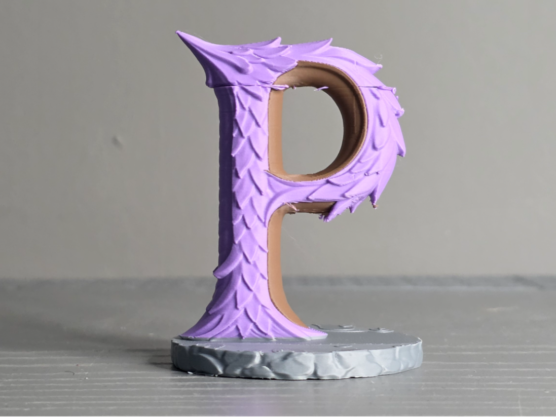 Drachenbuchstabe P Displayskulptur Figur Deko Statue Fantasy Mittelalter