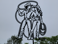 Cowboy-Paar 2D Wandkunst Wandbild Wanddeko Wanddekoration Valentinstag