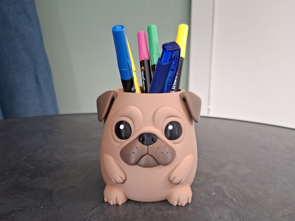 Mops Kumpel Stiftehalter Figur Deko Statue Weihnachten Weihnachtsdeko süß