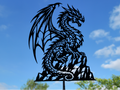 Dunkler Drache 2D Wandkunst Fantasy Kreatur Dekor Wandbild Wanddeko Deko