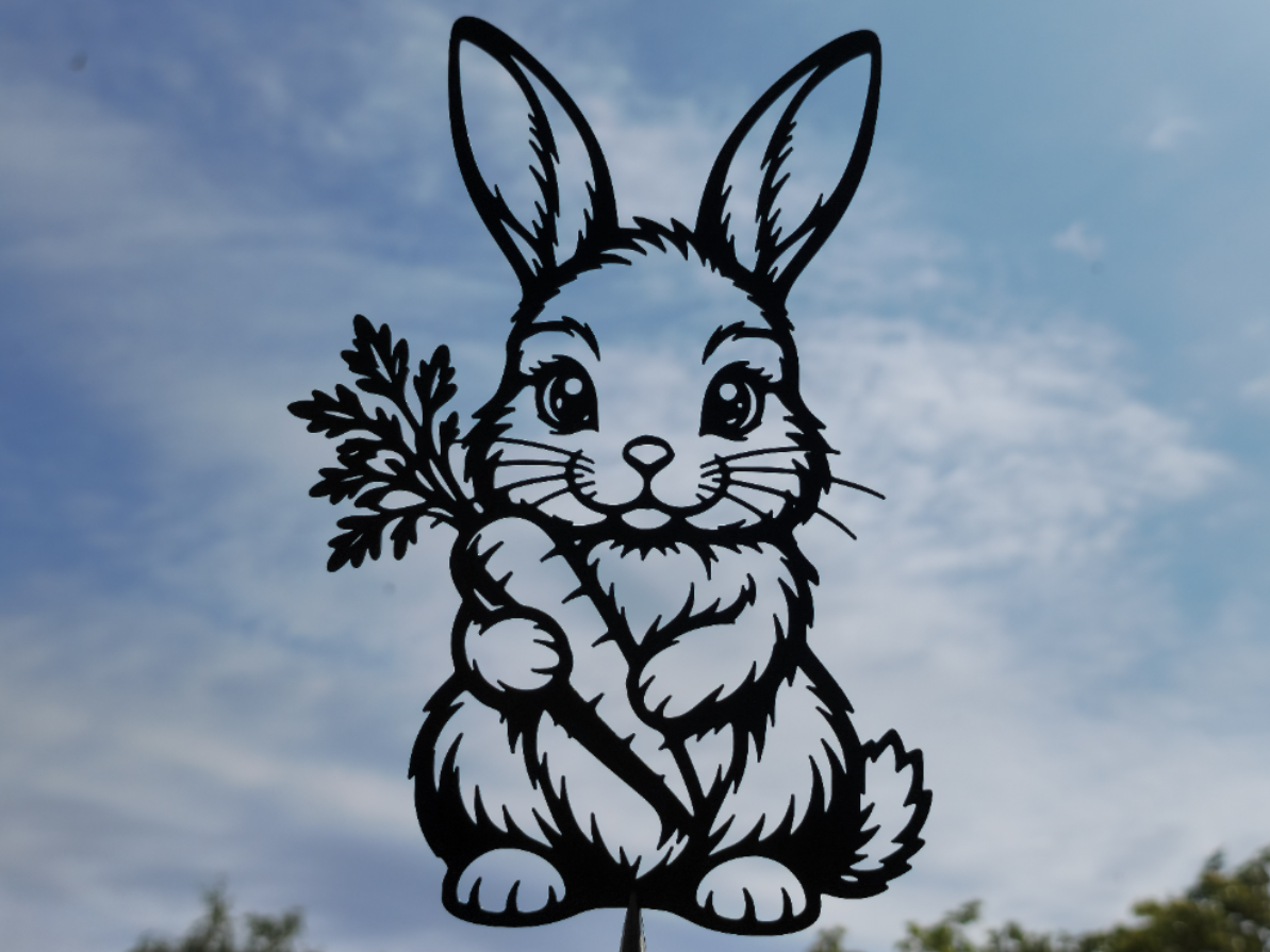 Niedlicher Hase mit Karotte Wandkunst Wandbild Wanddeko Wanddekoration süß
