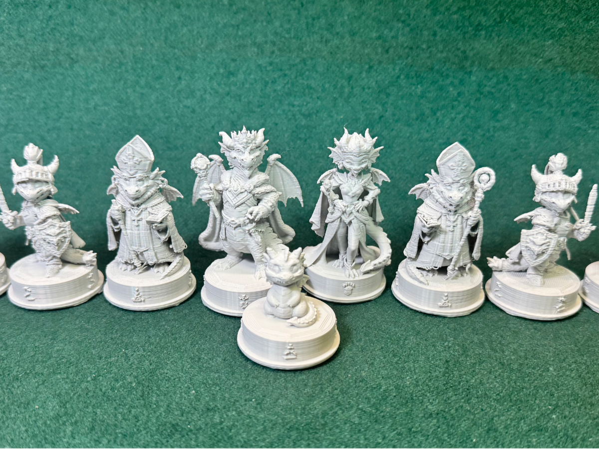 KOMISCHES Drachen-Schachset Serie 3 Schachspiel Sammlerstück Fantasy Deko