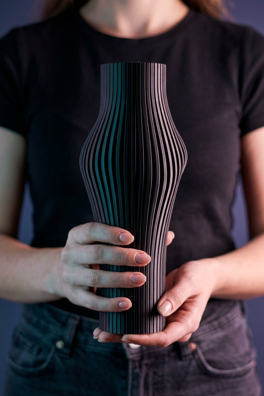 Vase Gerippt Fließend