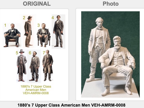 1880er Jahre Amerikanische Herren der Oberschicht Figur Deko Statue Vitrine