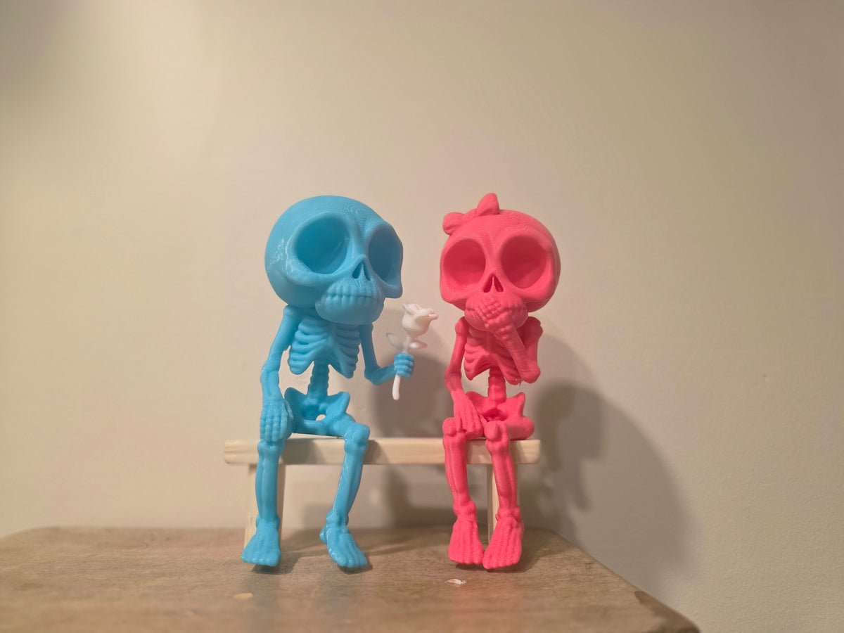 Skelett Figur entspannt Rose für sie