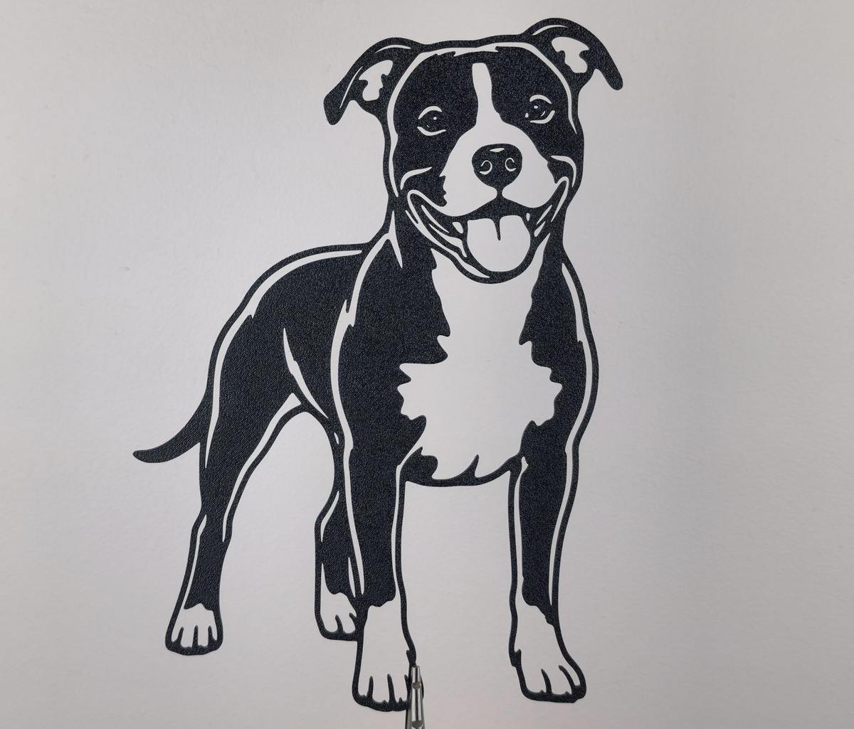Fröhliche Pitbull Hund 2D Wandkunst Wandbild Wanddeko Wanddekoration Tiere