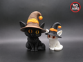 Süße Halloween-Hexenkatze Figur Deko