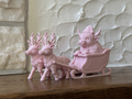 Rentierschlitten mit Hochlandrind Weihnachtsfigur