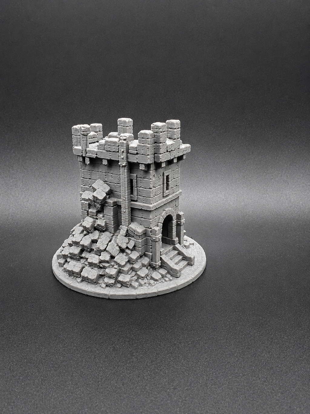 Verfallener Mittelalterlicher Steinschlossturm RPG Miniatur