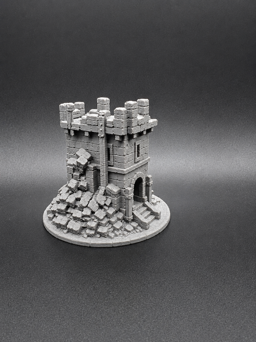 Verfallener Mittelalterlicher Steinschlossturm RPG Miniatur