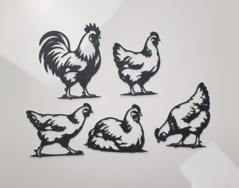 Hühnerfamilie Wandkunst Set Wandbild Wanddeko Wanddekoration Ostern Tiere