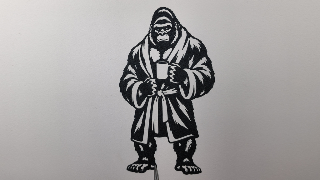 Gorilla Morgenkaffee Wandkunst Wandbild Wanddeko Wanddekoration Tierfigur