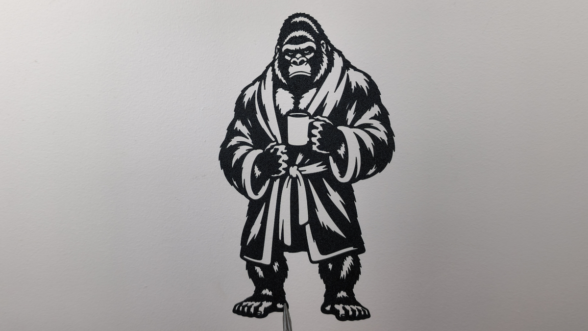 Gorilla Morgenkaffee Wandkunst Wandbild Wanddeko Wanddekoration Tierfigur