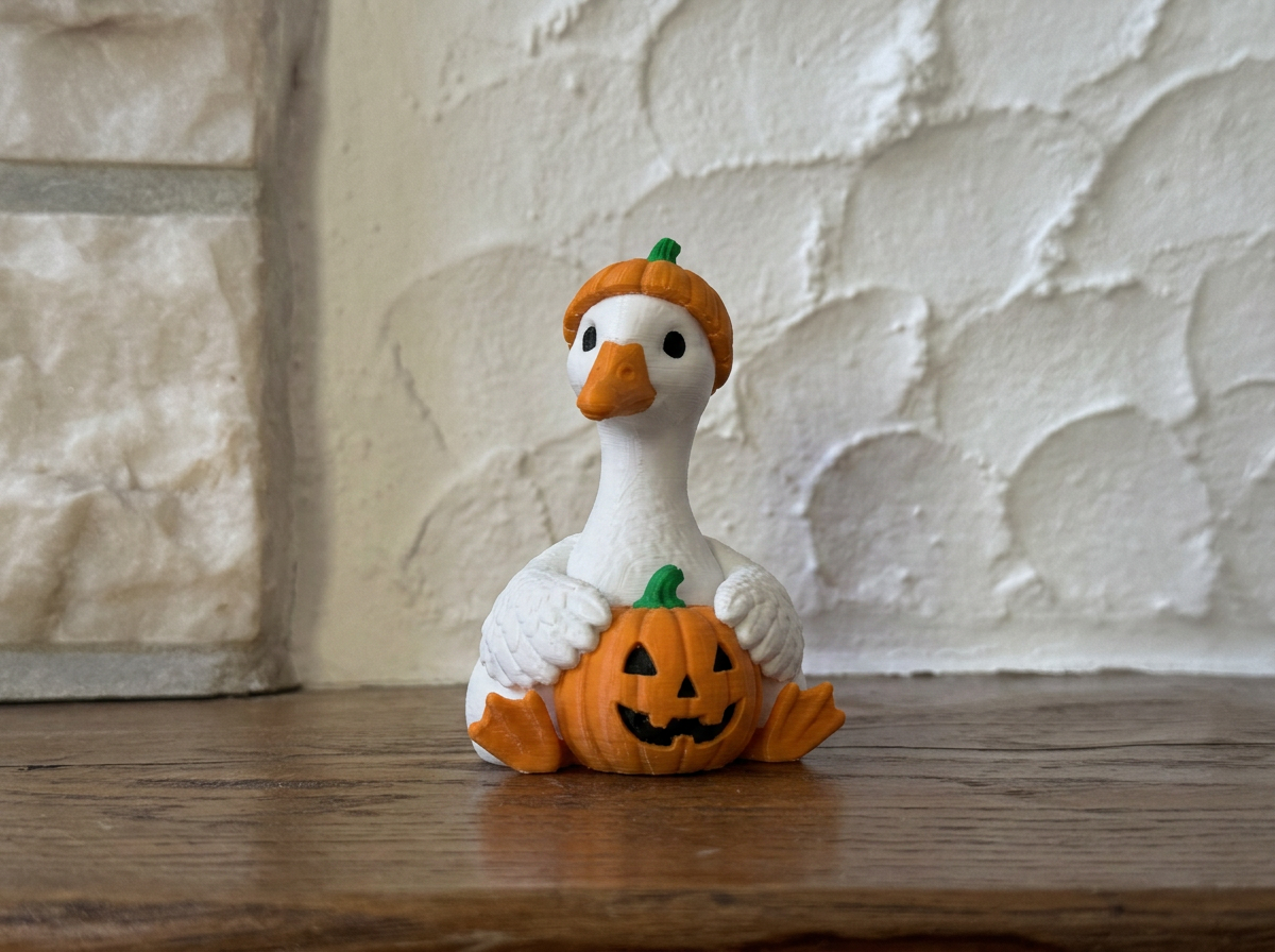 Halloween Figur Gans im Kürbis Deko