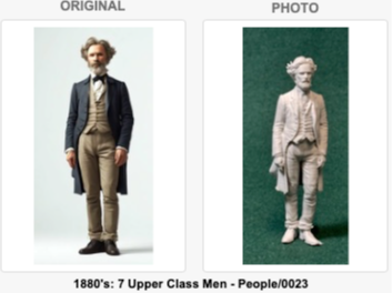 1880er 7 Männer der Oberschicht Personen 0023 Figur Deko Statue Fantasy