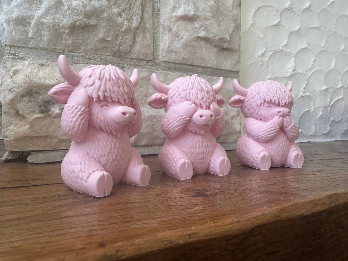 Nichts hören, sehen, sagen Figuren-Set Hochlandrinder