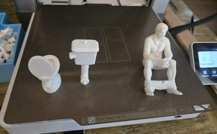 Viktorianischer Mann auf Toilette Lustige Miniatur Figur Deko Statue