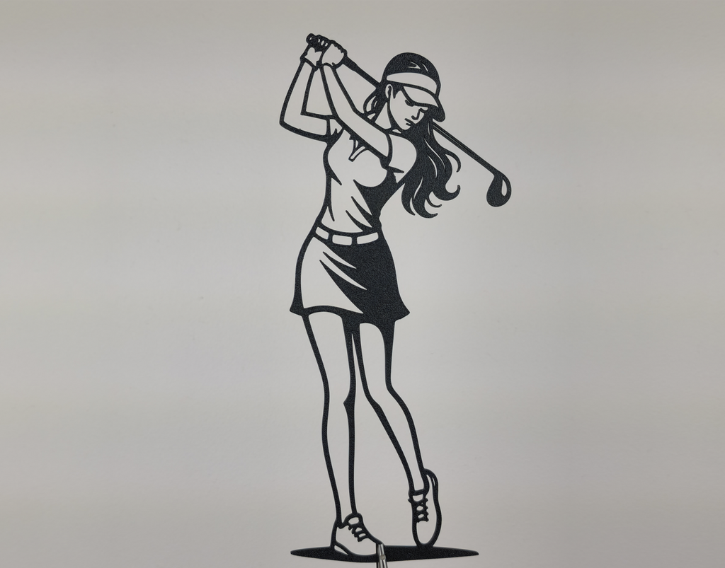 Silhouette einer Golferin 2D Wandkunst Wandbild Wanddeko Wanddekoration