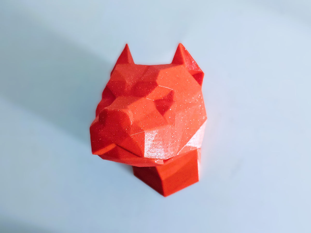 Pitbull Kopf Wanddeko Low Poly