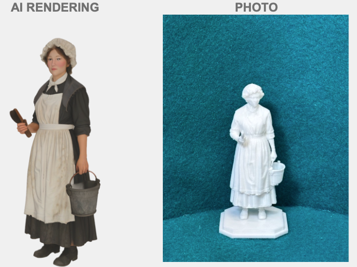 Spülmagd Mysteriöser Charakter Figur Deko Statue Puppenhaus Miniatur Vitrine
